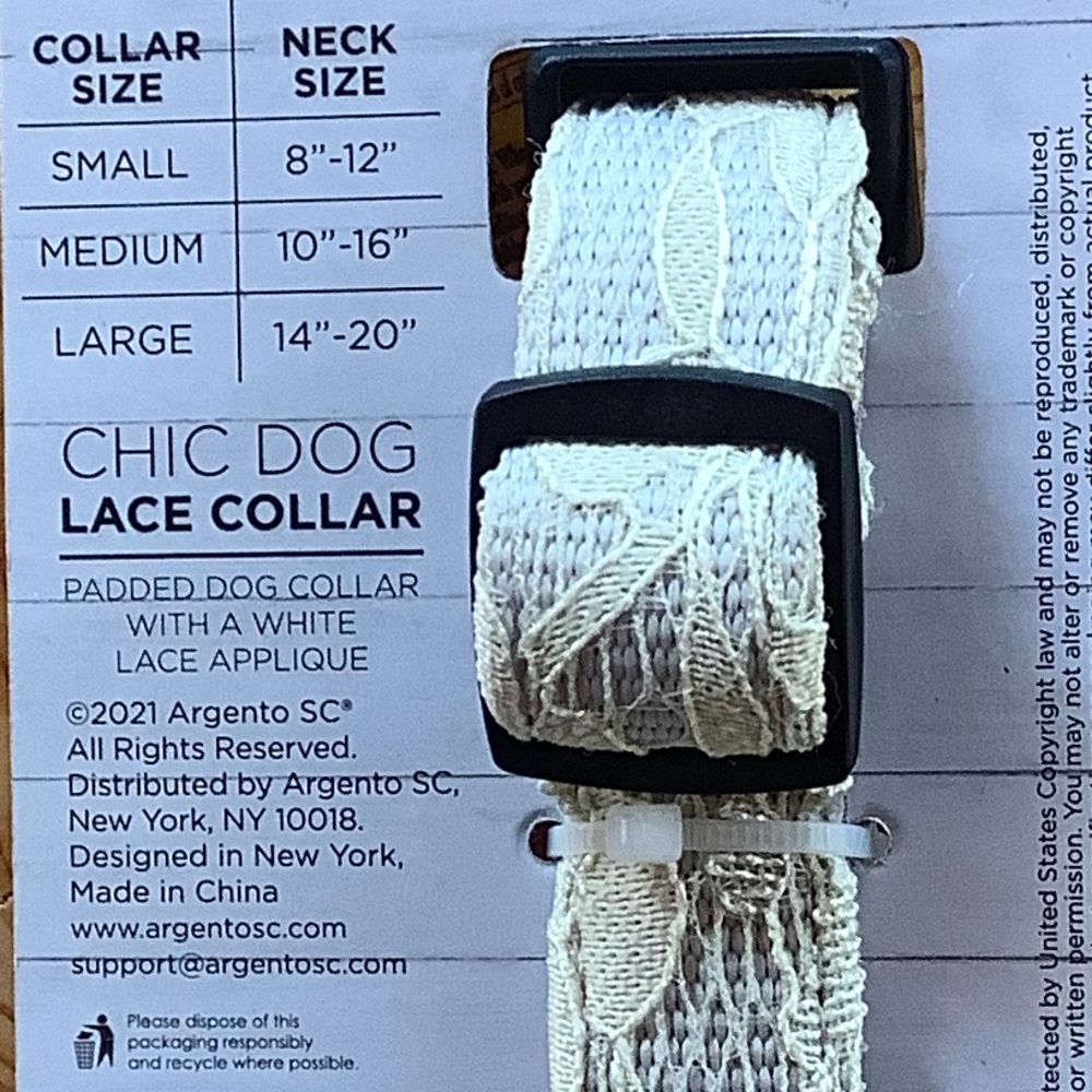 Doghaus Lace Dog Collar, Small - Picture 3 of 3